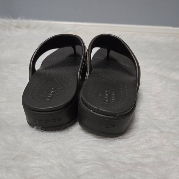 Crocs Monterey Metallic Strap Wedge Flip Flop, 9 - Picture 4 of 7
